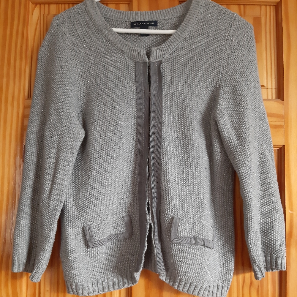 Banana Republic Ribbon Trim Sweater Cardigan